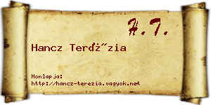 Hancz Terézia névjegykártya