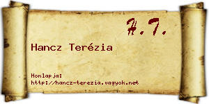 Hancz Terézia névjegykártya